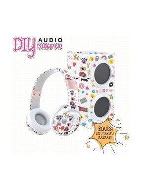 Gabba Goods Diy Retro Bluetooth Headphone & Speaker White Multi Size OS NWB